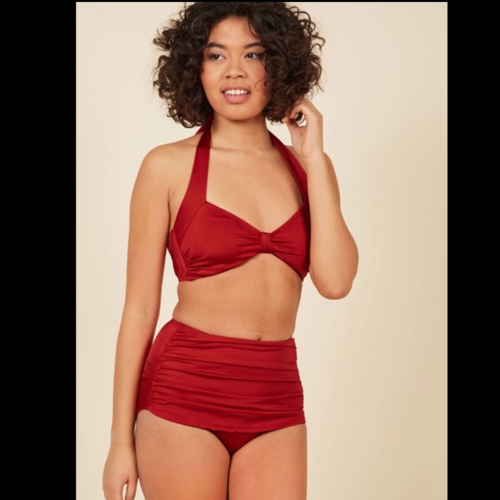 Esther Williams ModCloth 2 piece retro red bikini